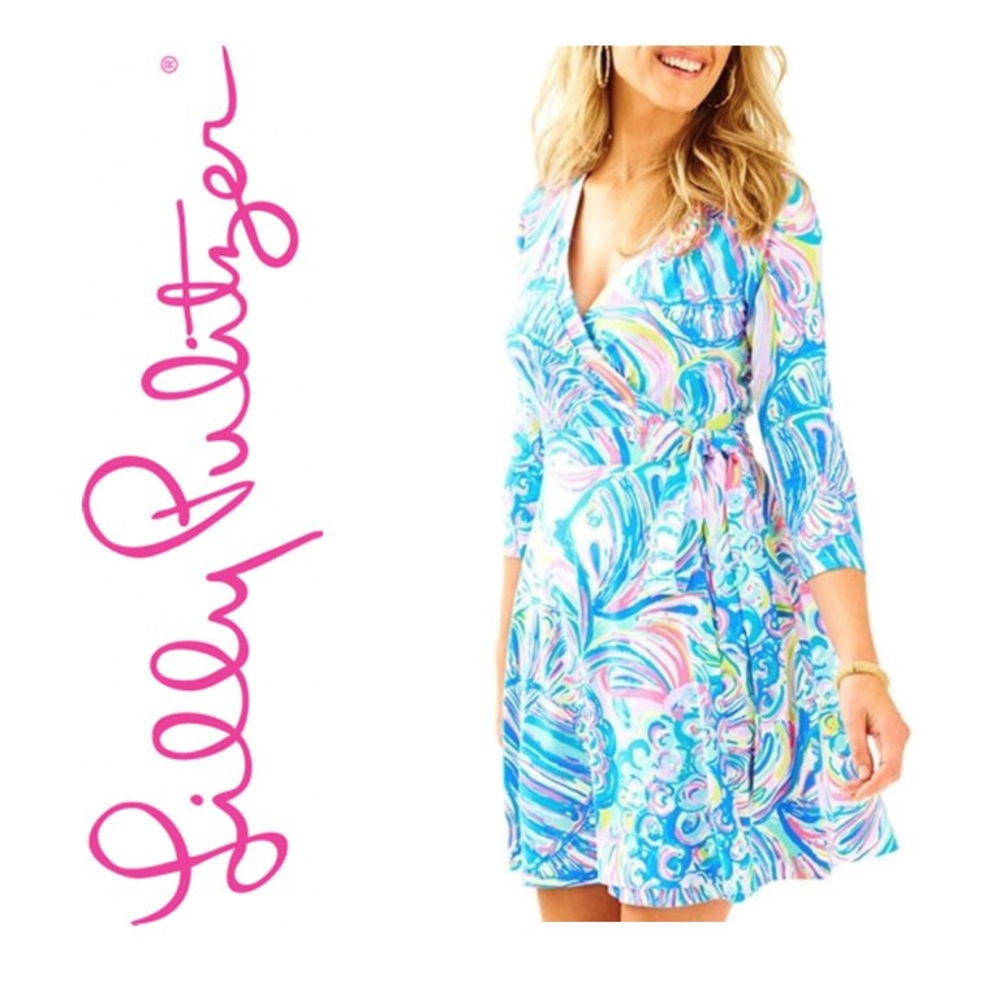 Lilly Pulitzer Emilia Wrap Dress Guilty Pleasure L